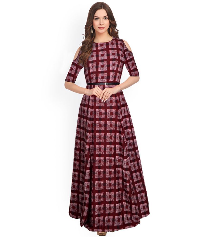 maroon ethnic gown