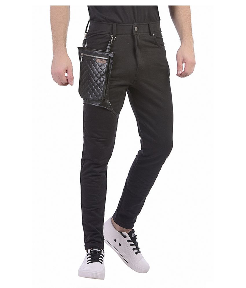 black cotton full length track pant