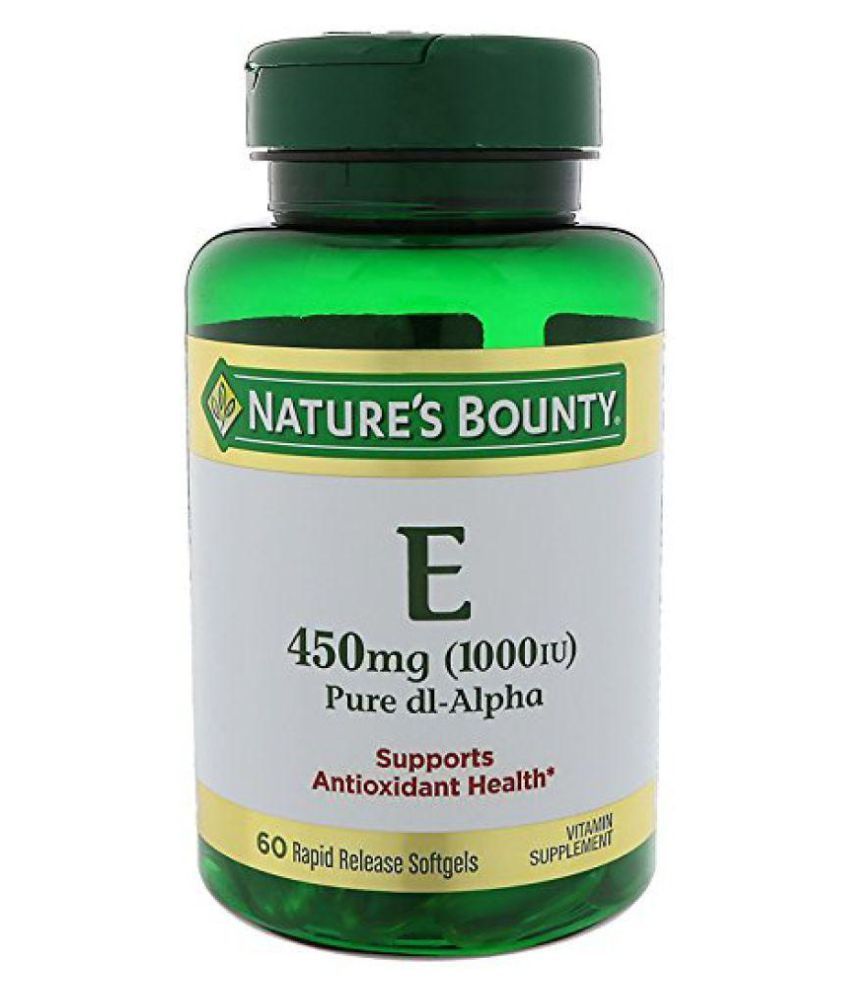 Nature's Bounty Vitamin E 1000 IU Softgels Pure DLAlpha 1 gm Vitamins