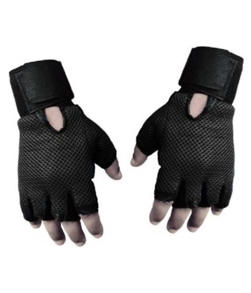     			Tahiro Black Leather Weigth Lifting Gloves  -  Pack Of 1