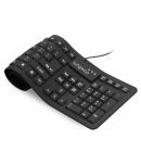Sungwoo Foldable Silicone Keyboard USB Wired Standard Keyboard Waterproof Rollup Keyboard for PC Notebook Laptop, Full Size (Black