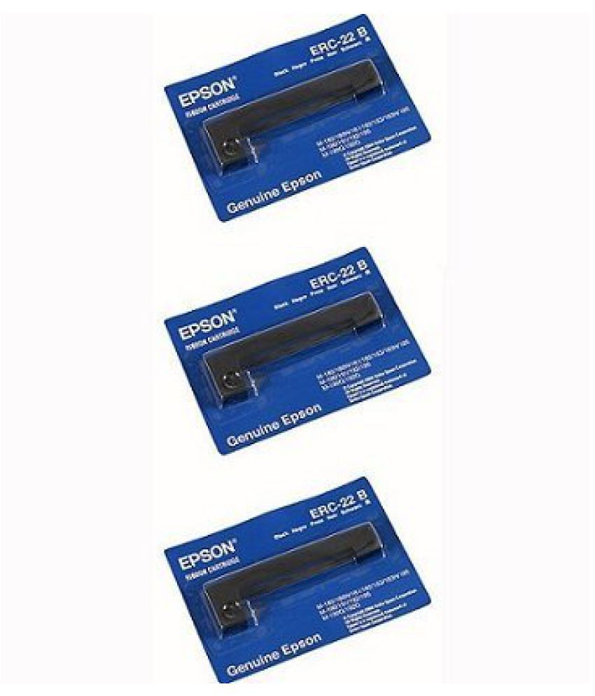 M-181 Genuine Epson 3-Pack Black Ribbon Cartridge For: M-180 M-183 E65103 M-185 ERC-22B 