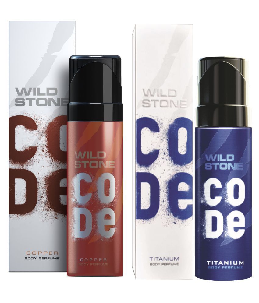 Wild Stone Code Copper & Titanium Combo Perfume Body Spray - For Men (240 ml, Pack of 2)