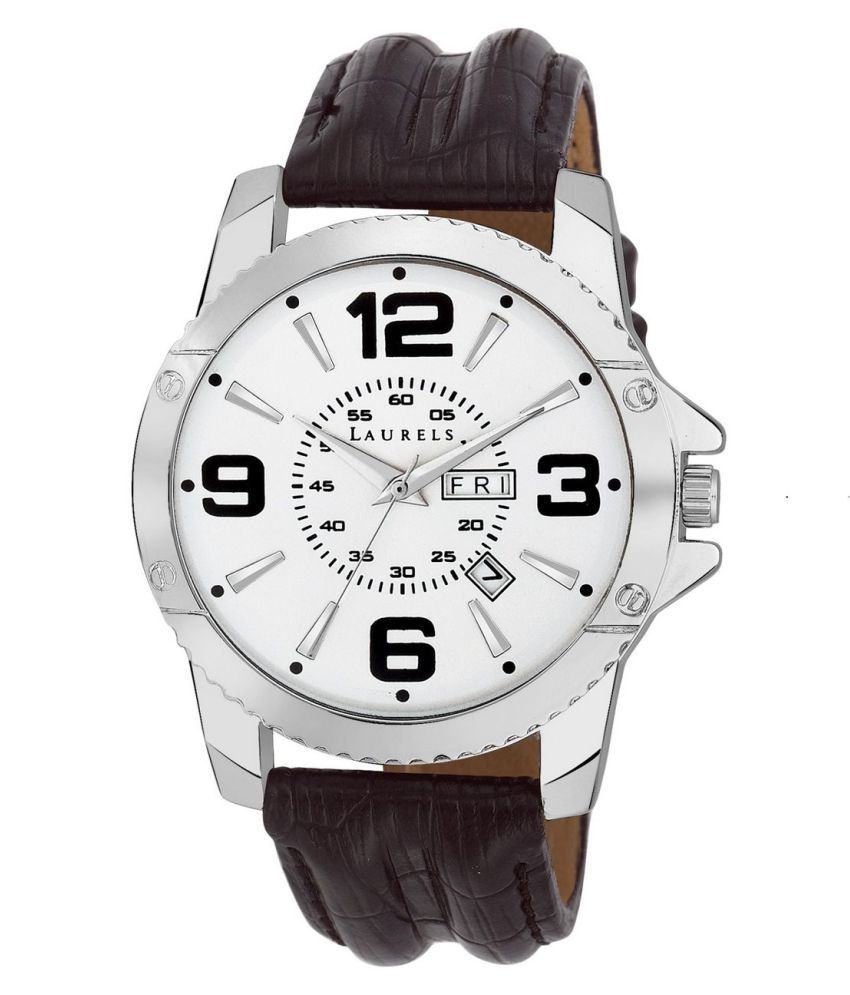     			Laurels Silver Color Day & Date Analog Men's Watch With Strap:  LWM-Zd-070907