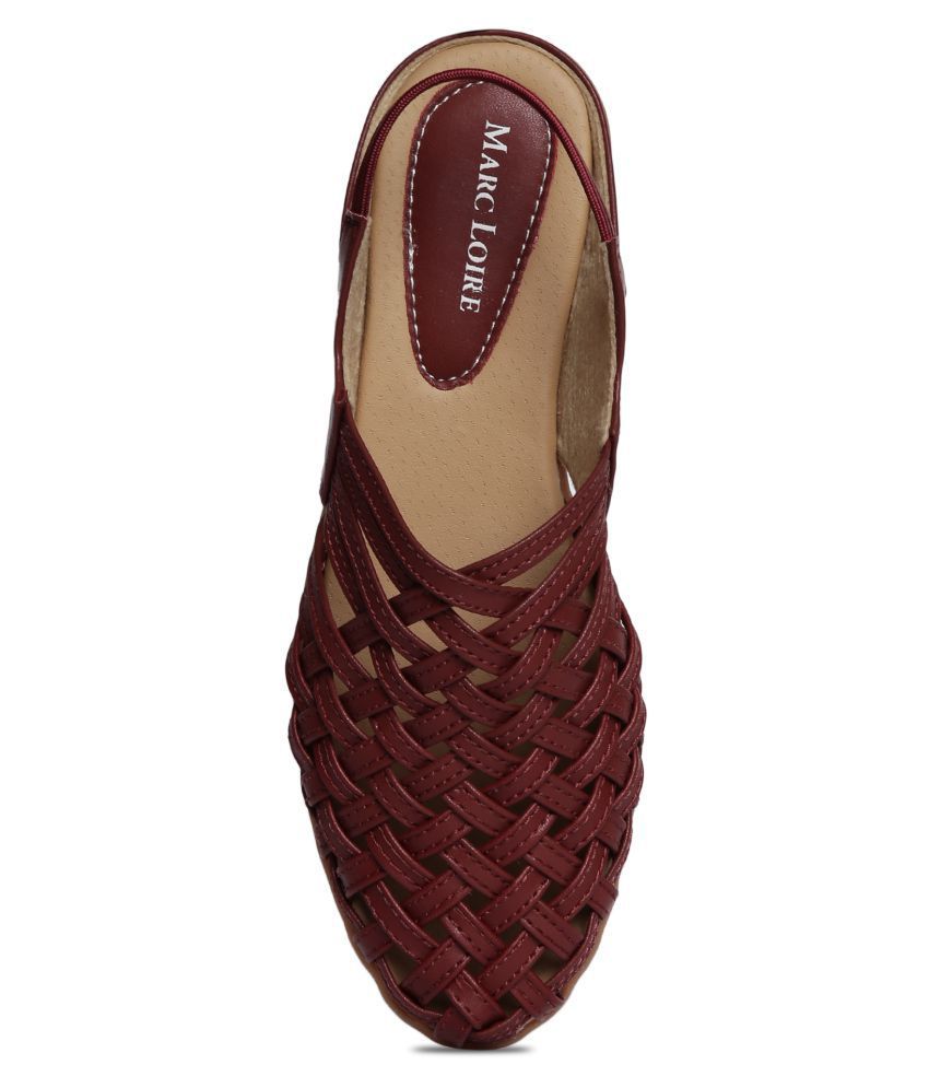 maroon pointed flats