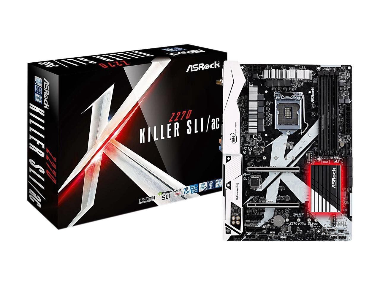 ASRock Z270 KILLER SLI AC LGA 1151 Intel Z270 HDMI SATA 6Gb s USB 3 0 ATX Motherboards Intel 