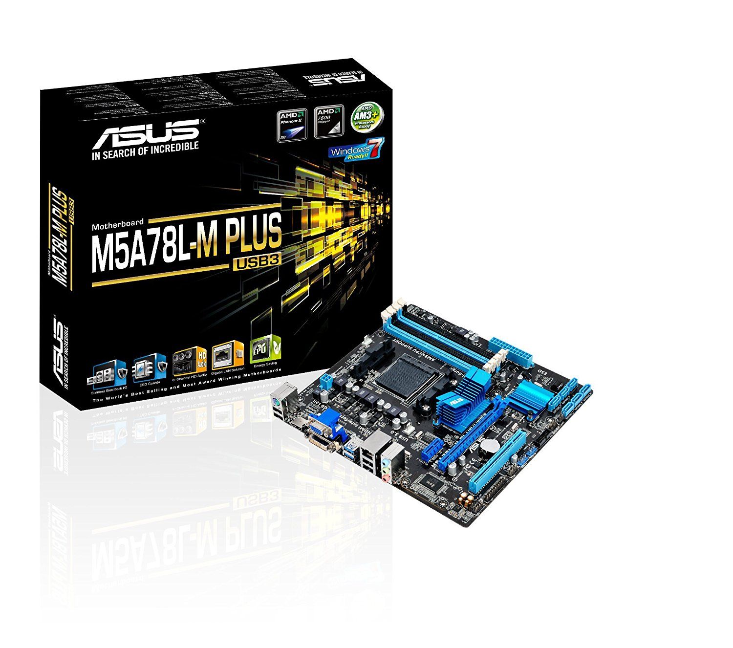 ASUS M5A78L-M Plus/USB3 DDR3 HDMI DVI USB 3.0 760G MicroATX Motherboard ...