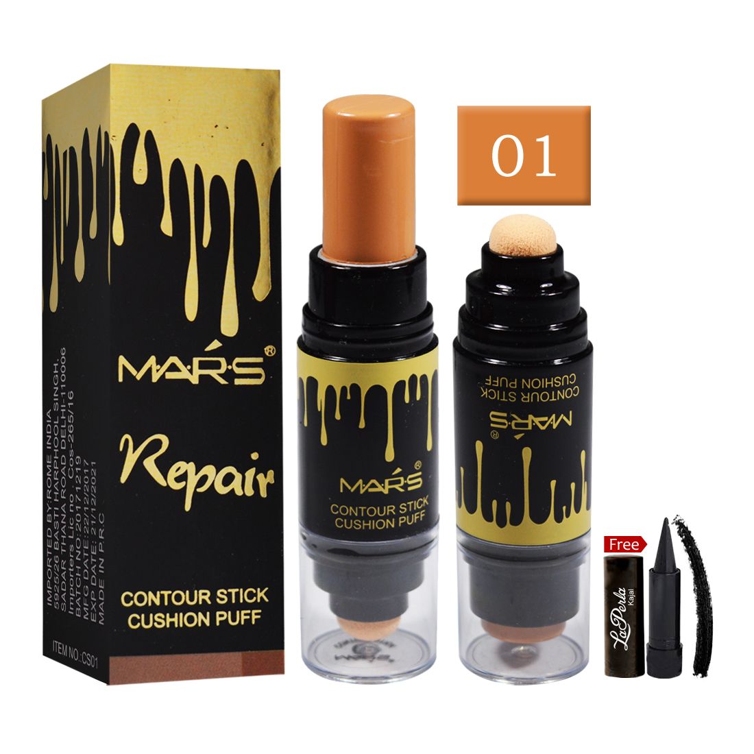     			Mars Repair Contour Cushion Puff 01 Stick Concealer Apricot 10 gm