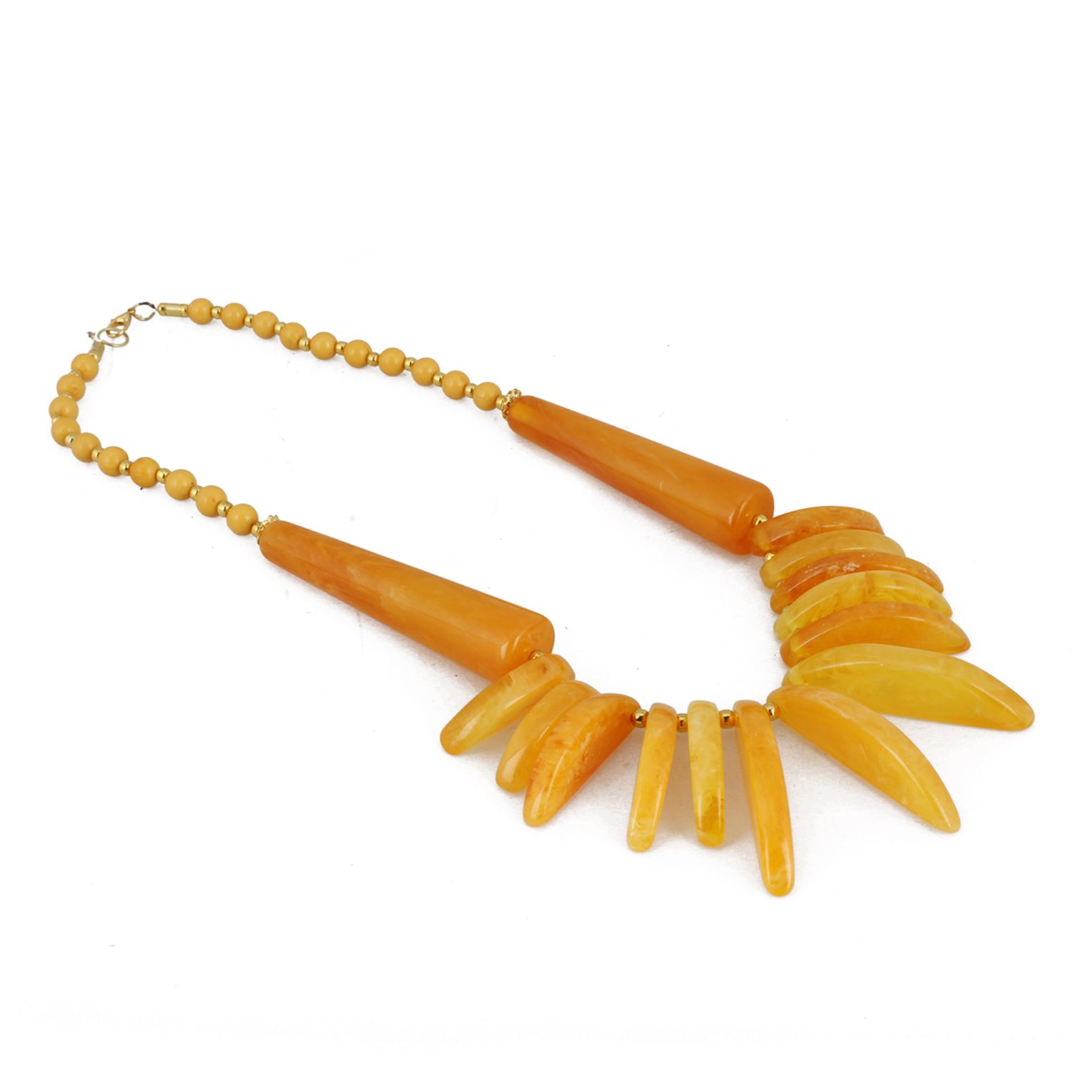 mustard coloured bead necklaces