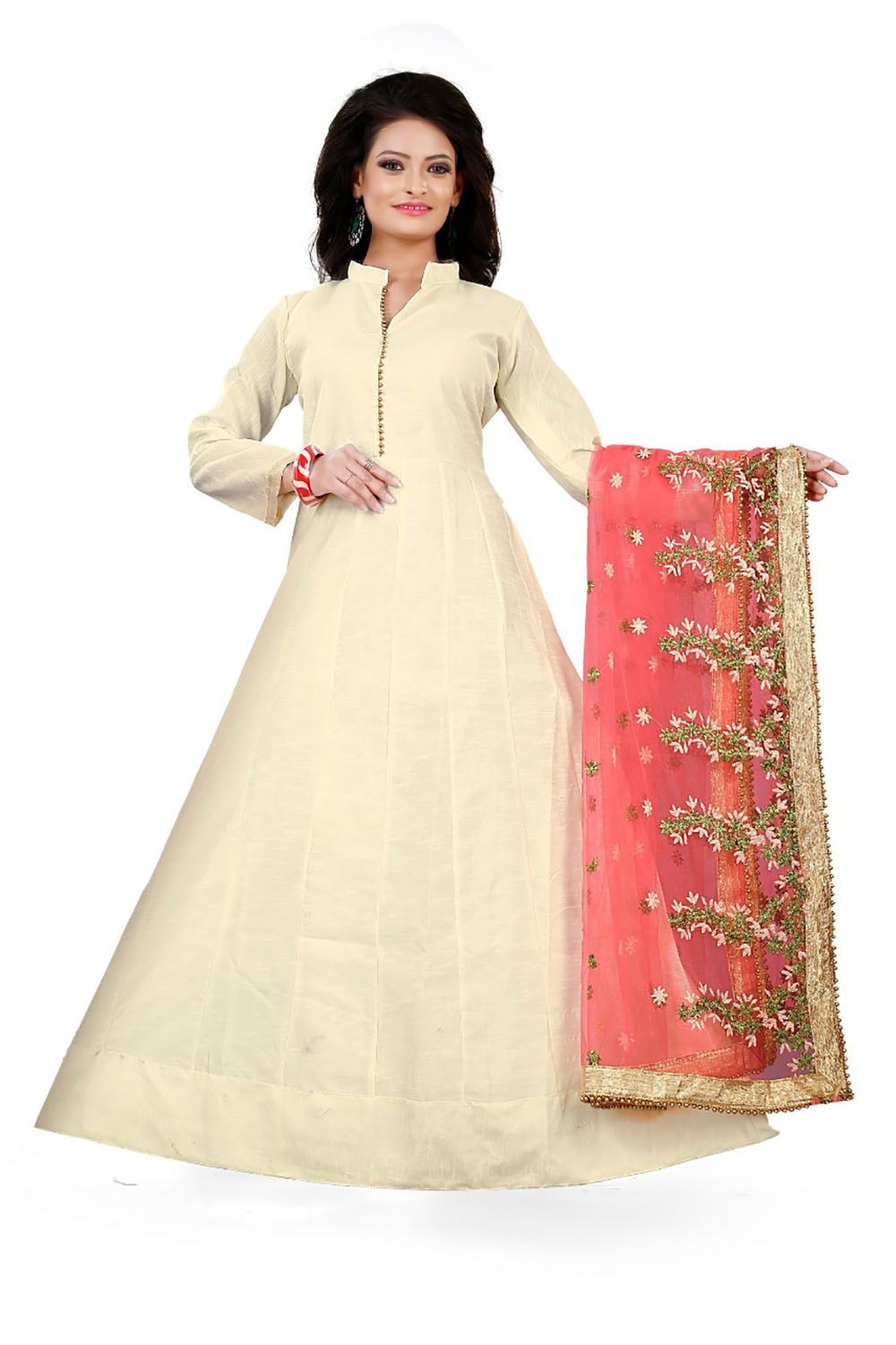 cotton silk anarkali gown