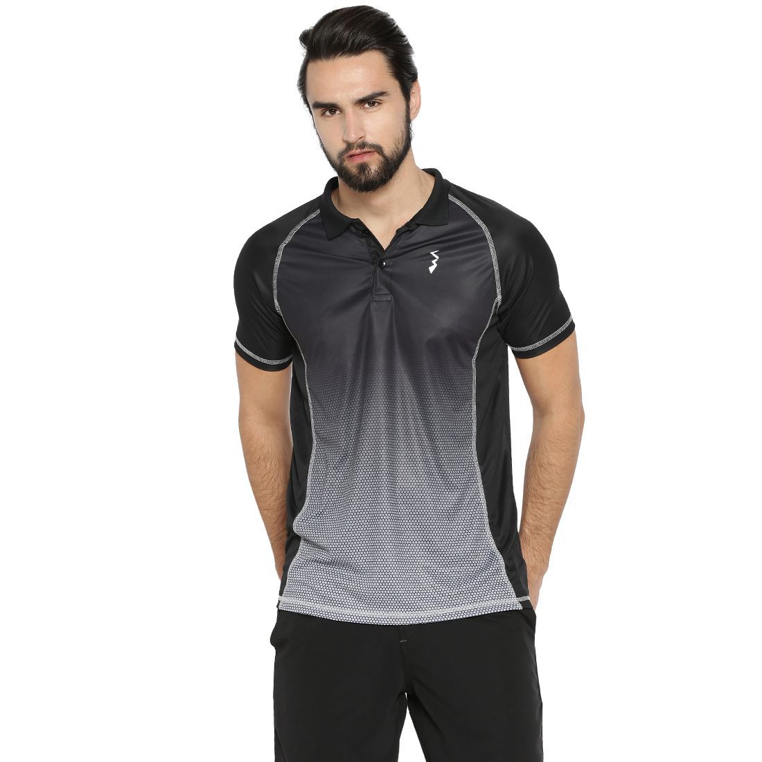     			Campus Sutra Black Polyester Polo T-Shirt Single Pack