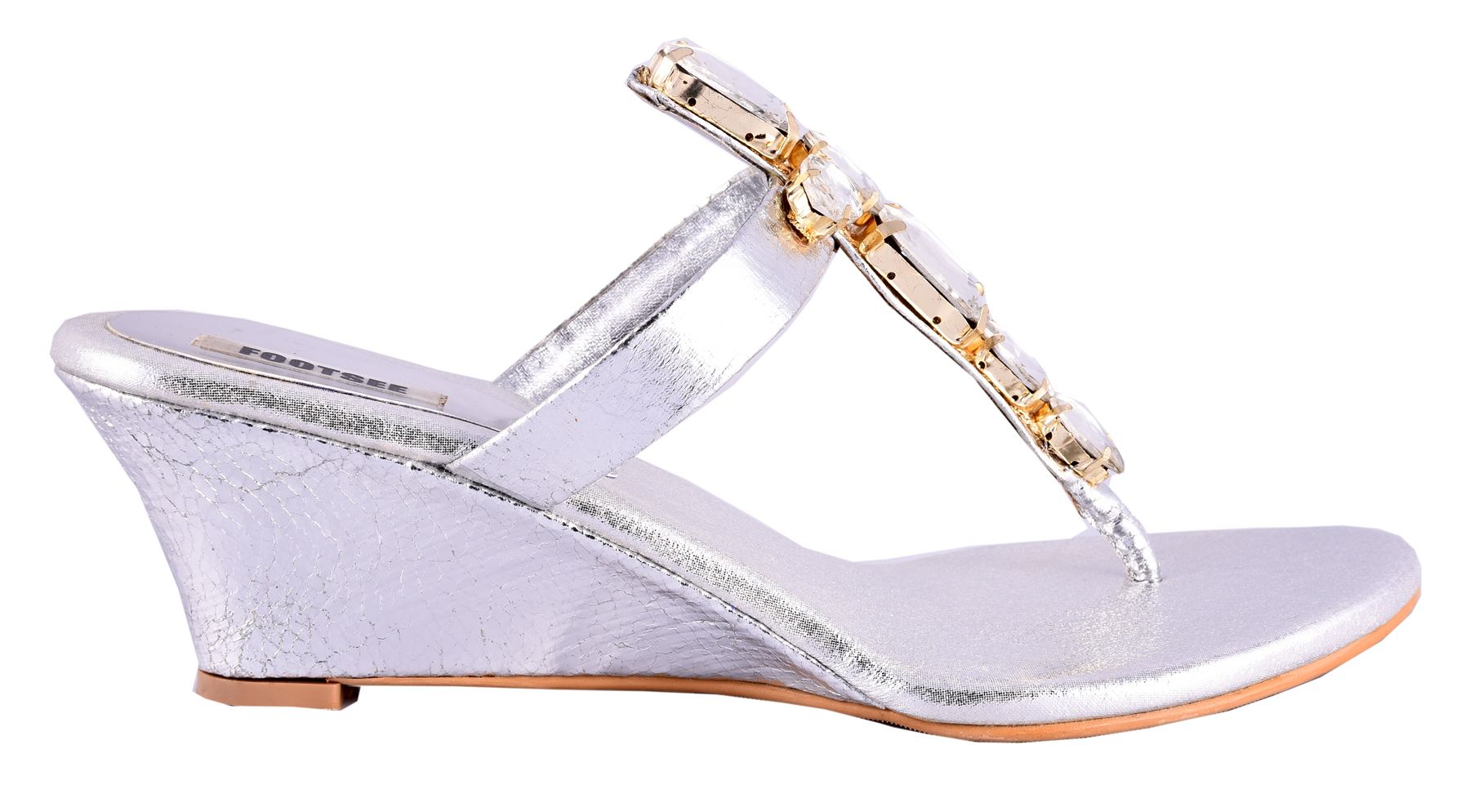 white and silver flats