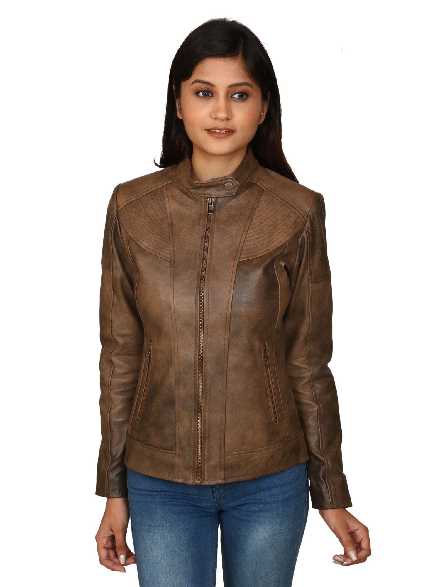 Buy HYATT Leather Brown Short Coats Online at Best Prices in India