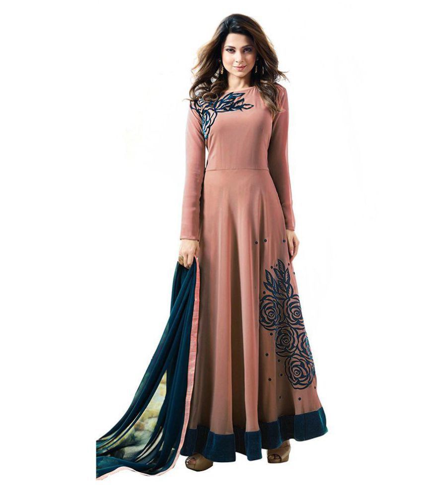 Jennifer Winget Peach Color Long Gown With Fany Work, New Style, Free Size,  Latest, Party Wear - Buy Jennifer Winget Peach Color Long Gown With Fany  Work, New Style, Free Size, Latest,