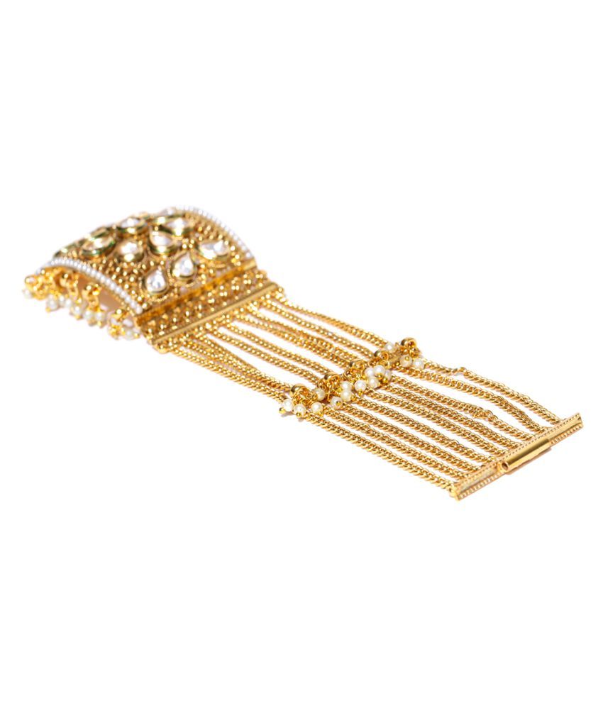 Priyaasi GoldPlated KundanStudded Handcrafted Multistranded Bracelet Buy Priyaasi GoldPlated