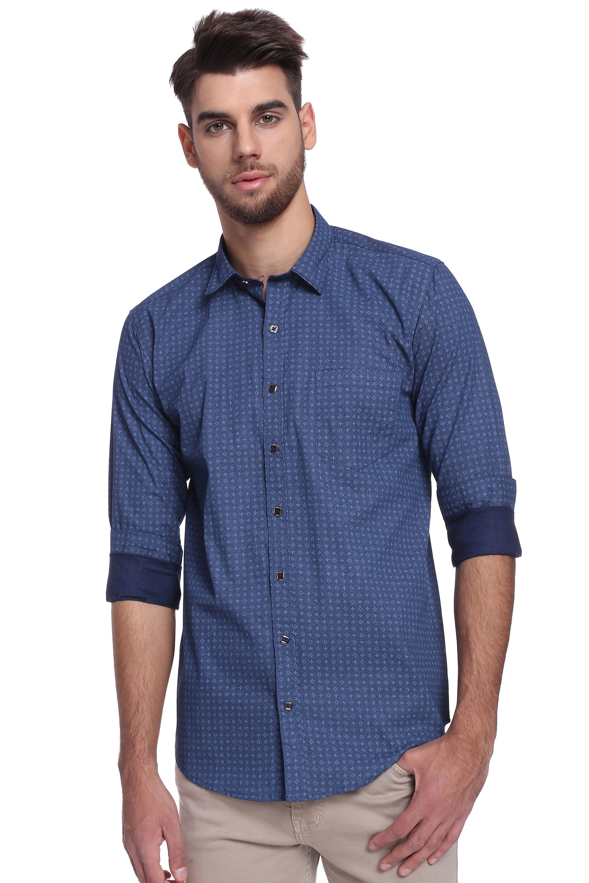 Moraya Collections Blue Slim Fit Shirt - Buy Moraya Collections Blue ...