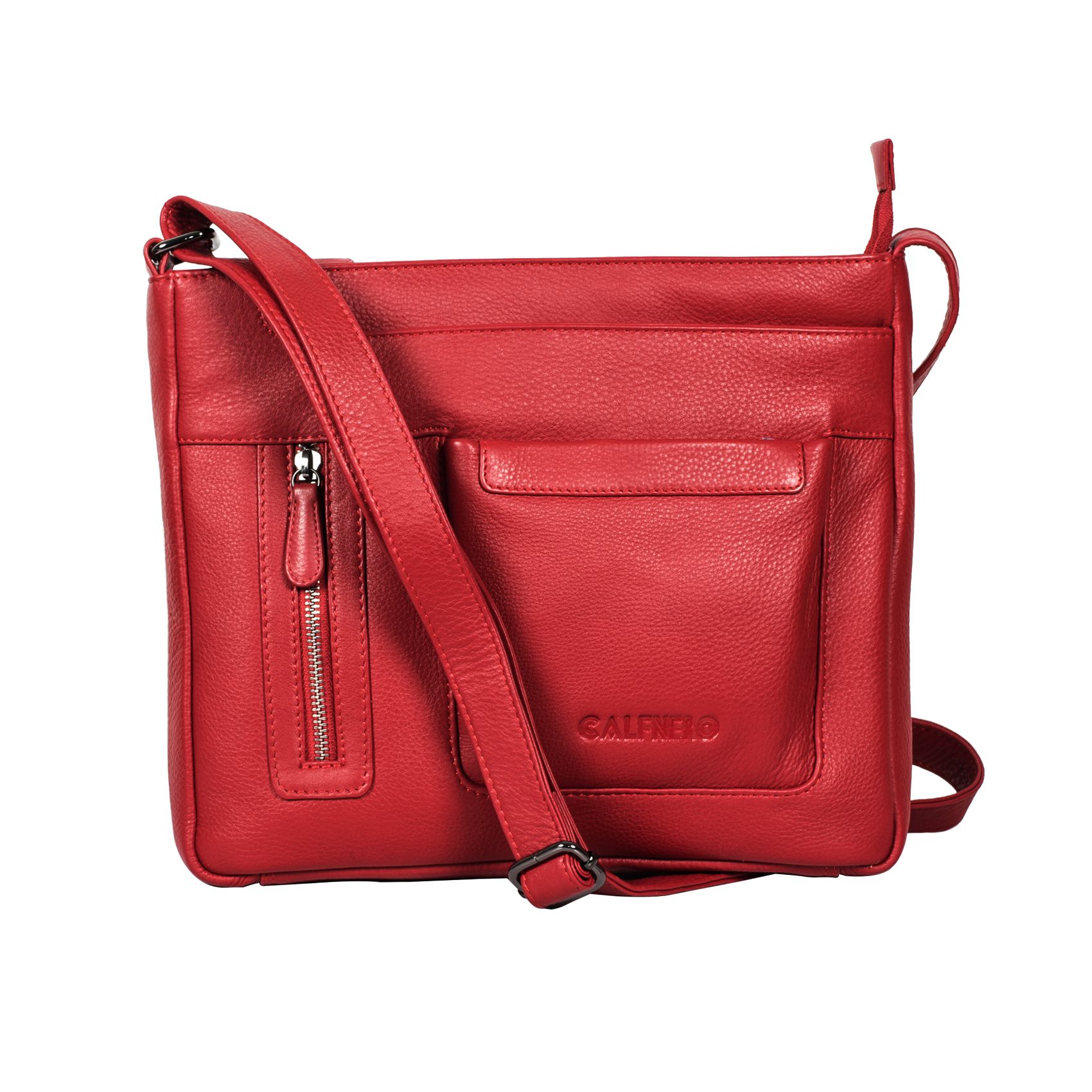 Calfnero Red Pure Leather Sling Bag - Buy Calfnero Red Pure Leather Sling Bag Online at Best ...