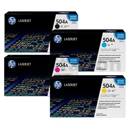 HP Toner 504A Multicolor Toner Cartridge Pack of 4