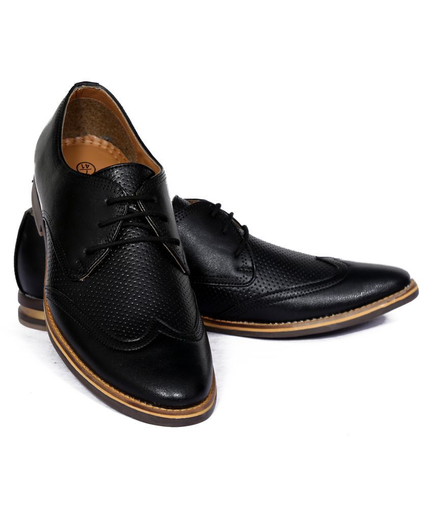 flat sole formal leather shoes