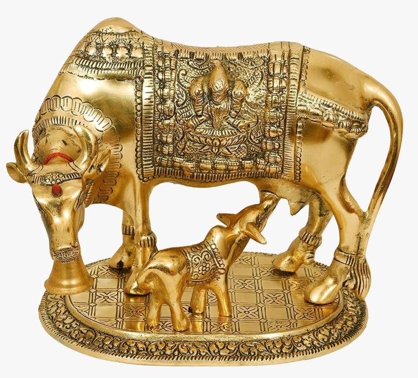 Haridwar Astro Antic Brass Kamdhenu Golden Cow With Calf Buy Haridwar Astro Antic Brass Kamdhenu Golden Cow With Calf At Best Price In India On Snapdeal