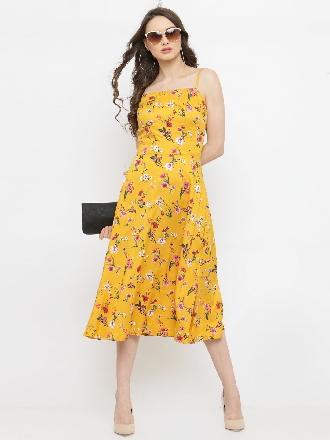 PlusS Polyester Yellow Dresses - Buy PlusS Polyester Yellow Dresses Online at Best Prices in 