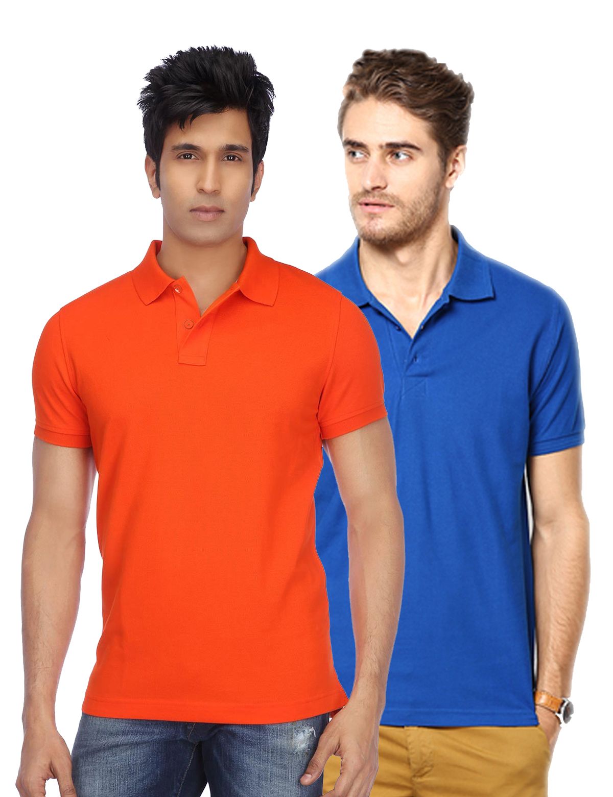     			Funky Guys Pack of 2 Cotton Blend Slim Fit Solid Half Sleeves Men's Polo T Shirt ( Multicolor )