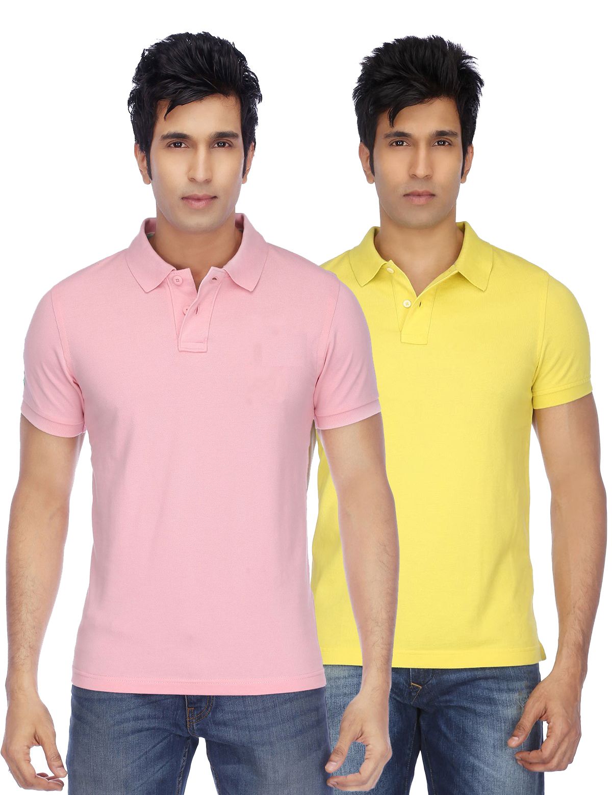     			Funky Guys Pack of 2 Cotton Blend Slim Fit Solid Half Sleeves Men's Polo T Shirt ( Multicolor )