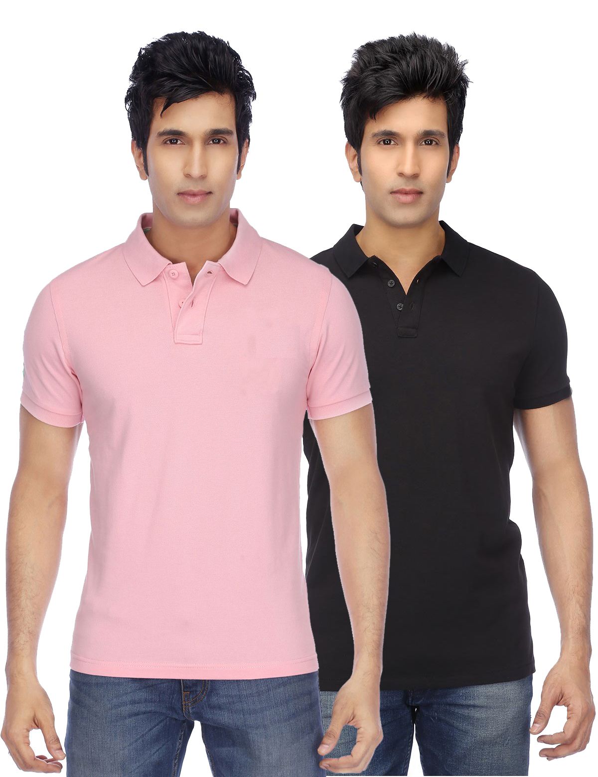     			FUNKY GUYS Multicolor Slim Fit Polo T Shirt Pack of 2