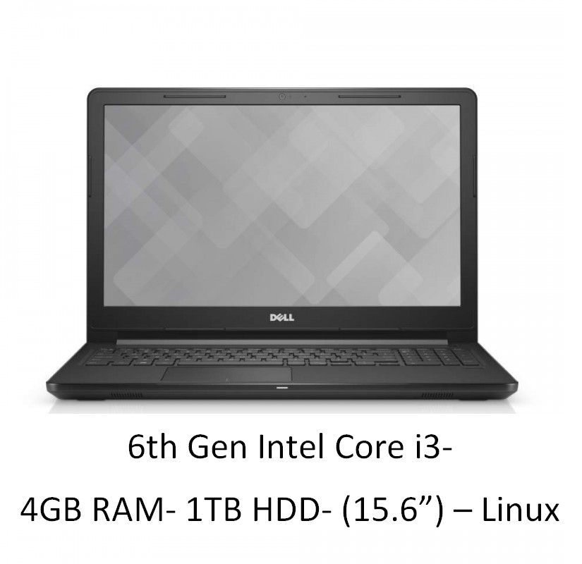     			Dell Vostro 3568 Notebook (6th Gen Intel Core i3- 4GB RAM- 1TB HDD- 39.62cm (15.6)- Linux) (Black)