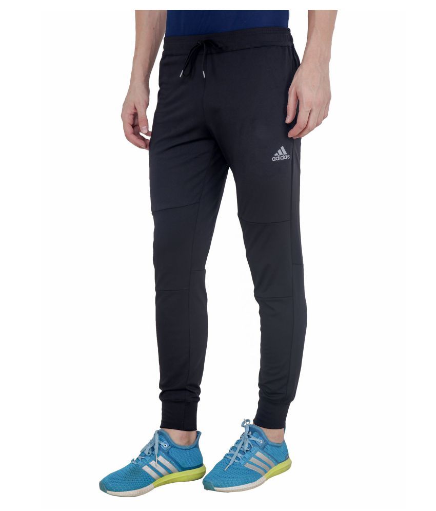 adidas black polyester lycra track pant