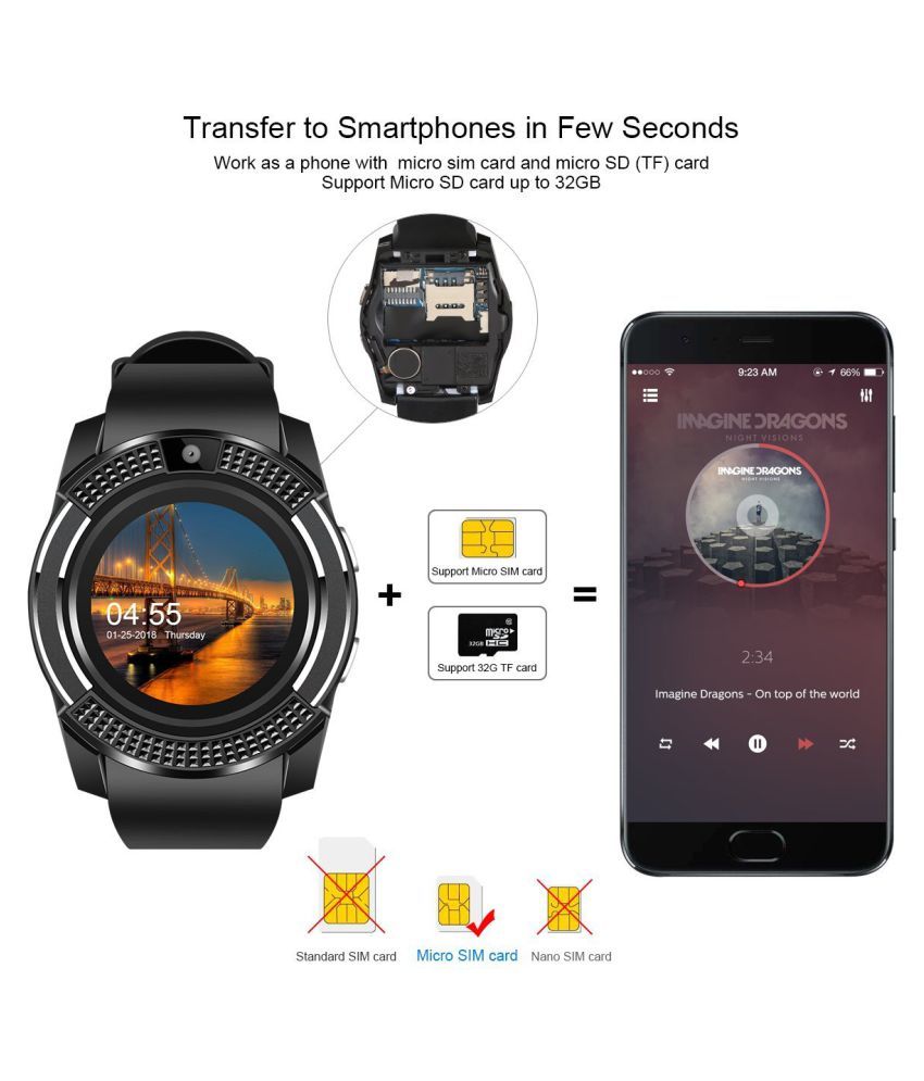 jm black smart watch