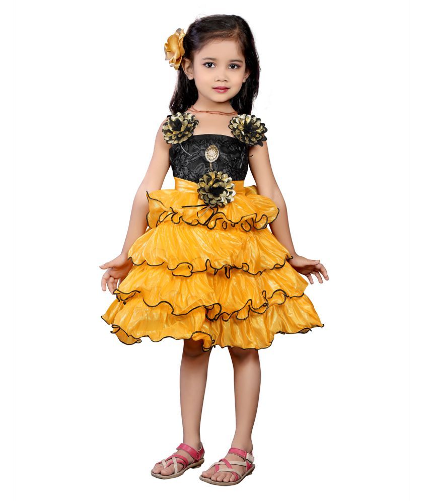 yellow and black frock
