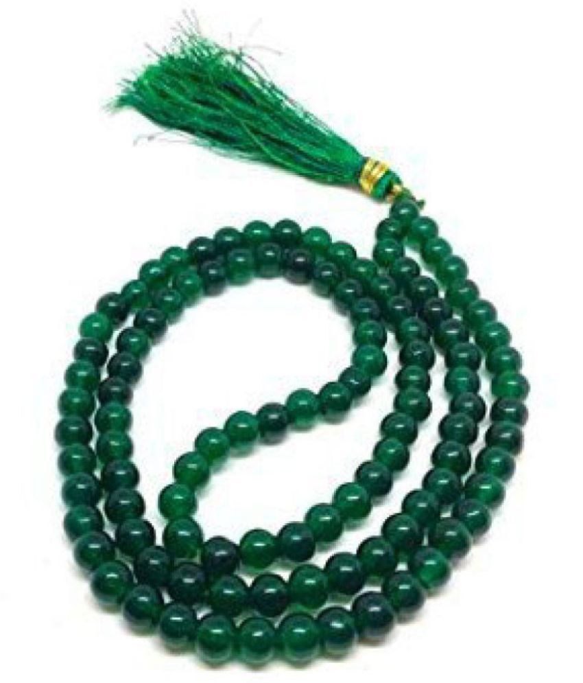     			Haridwar Astro Gems Natural Green Jade 108 Beads 5mm Rosary Mala