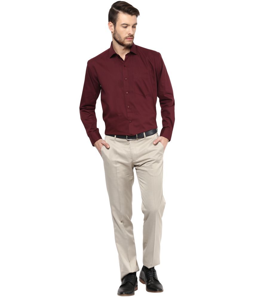 formal maroon shirt combination