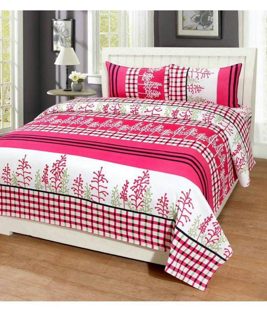 Baba Poly Cotton Double Bedsheet with 2 Pillow Covers Buy Baba Poly