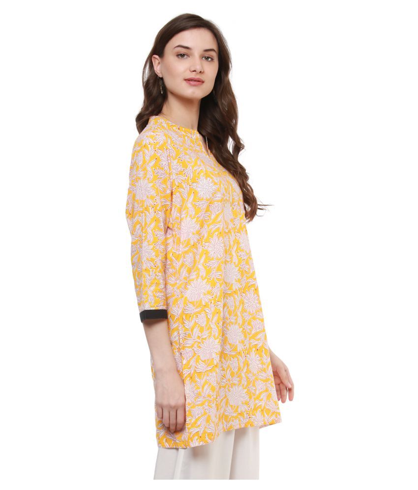 Nandhika Cotton Tunics - Yellow - Buy Nandhika Cotton Tunics - Yellow ...