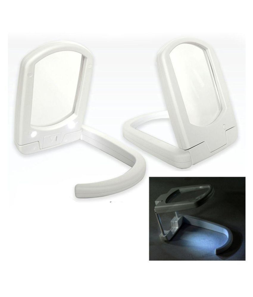 3X 4Function 8X5CM 2 LED Magnifier Magnifying Glass Microscope Hand