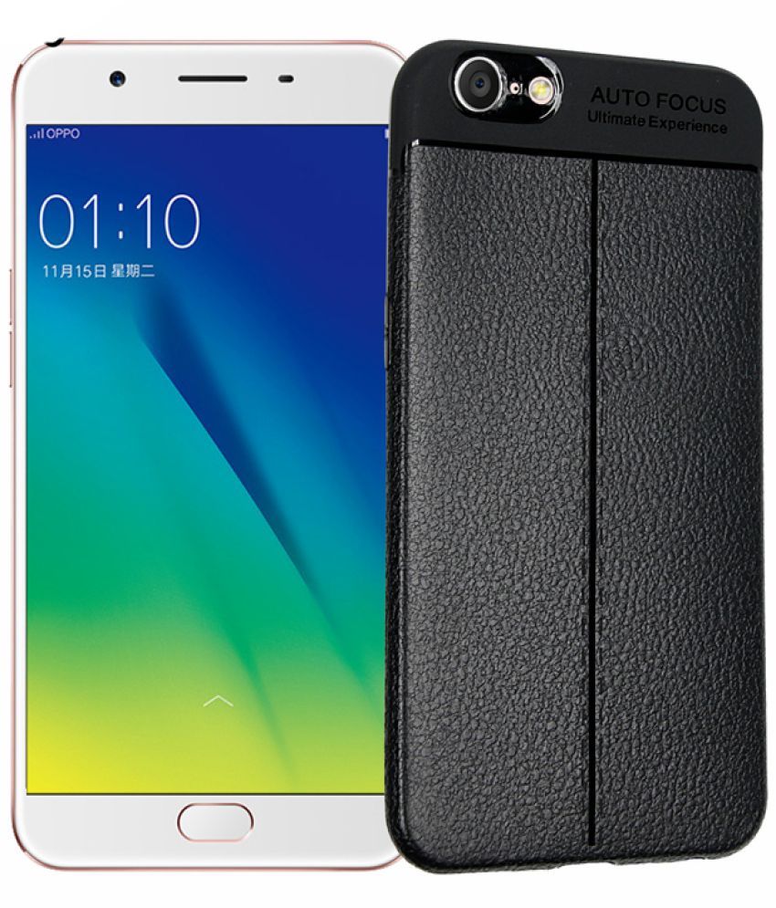 Oppo A57 Hybrid Covers Mobpro Black Plain Back Covers Online at Low