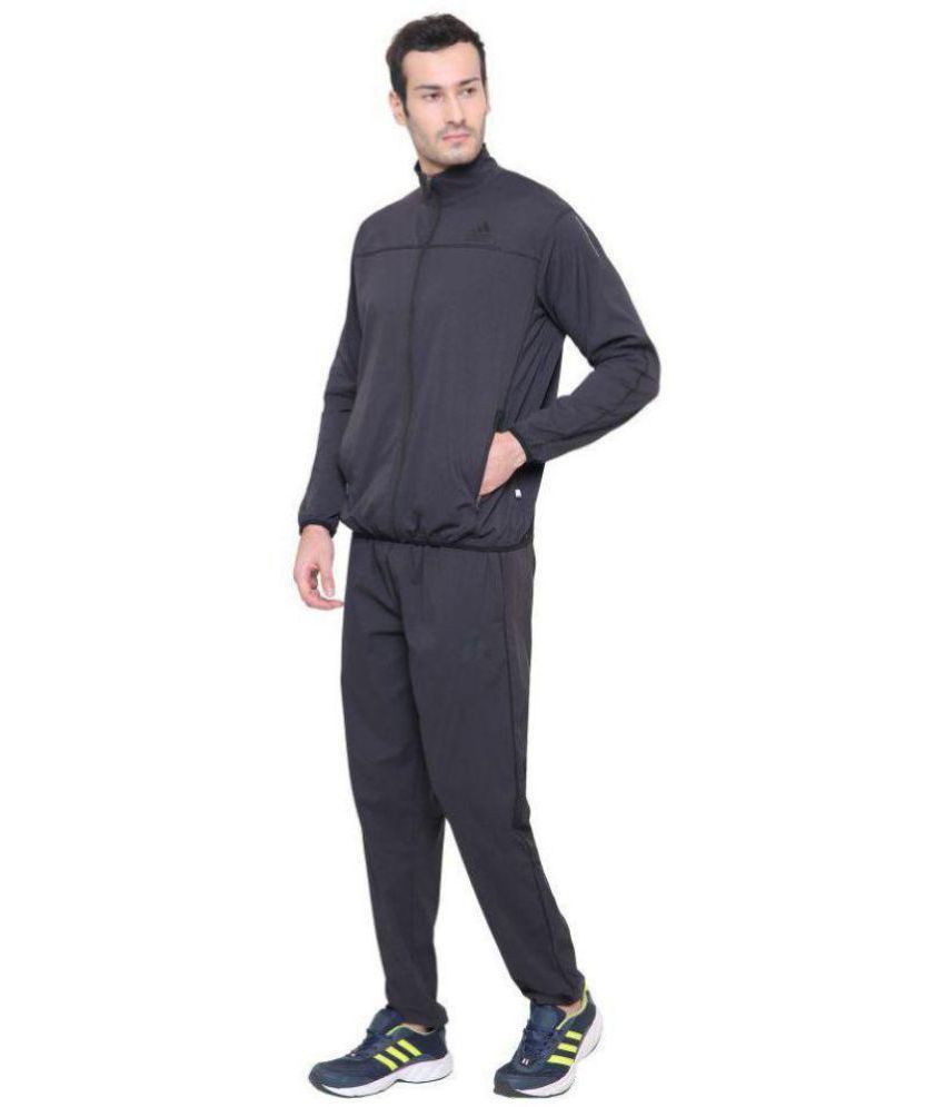 Adidas Black Polyester Lycra Tracksuit - Buy Adidas Black Polyester ...