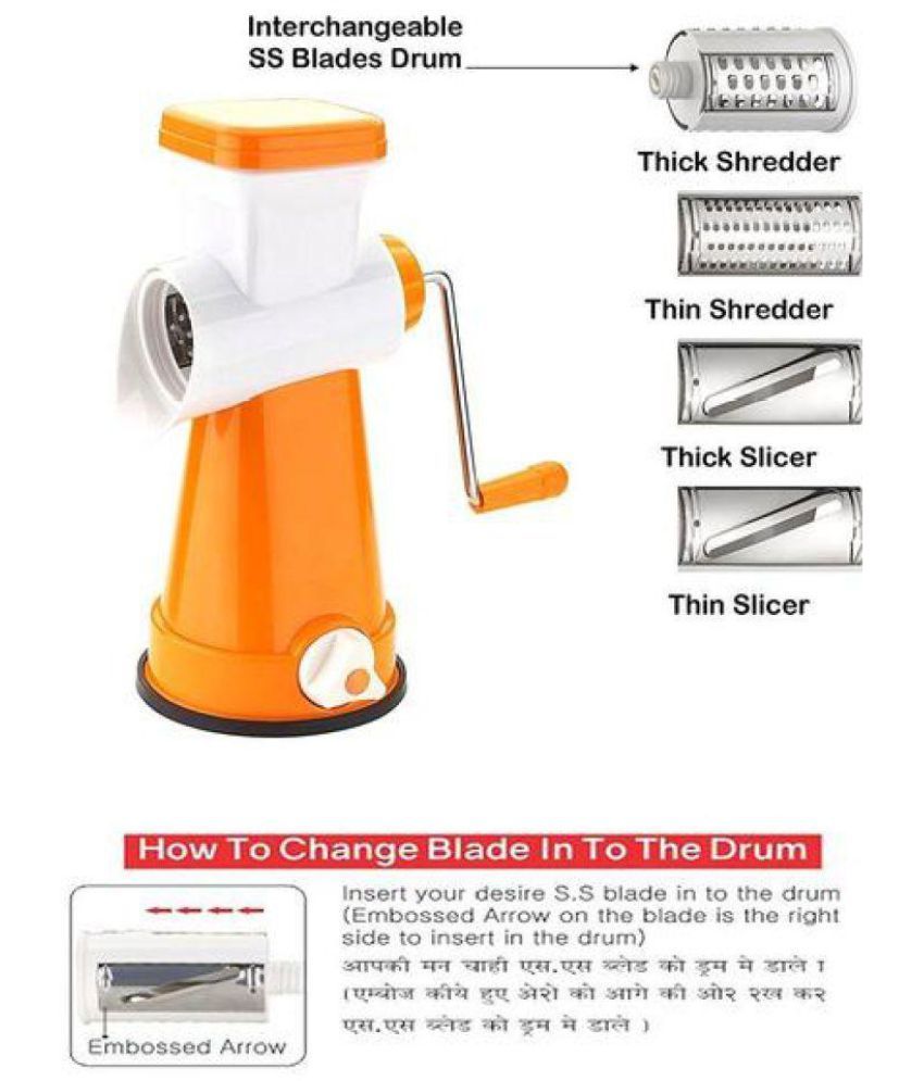 ROYAL 4 IN 1 SPPEDY ROTARY DRUM GRATER SLICER NICER DICER, WITH 4