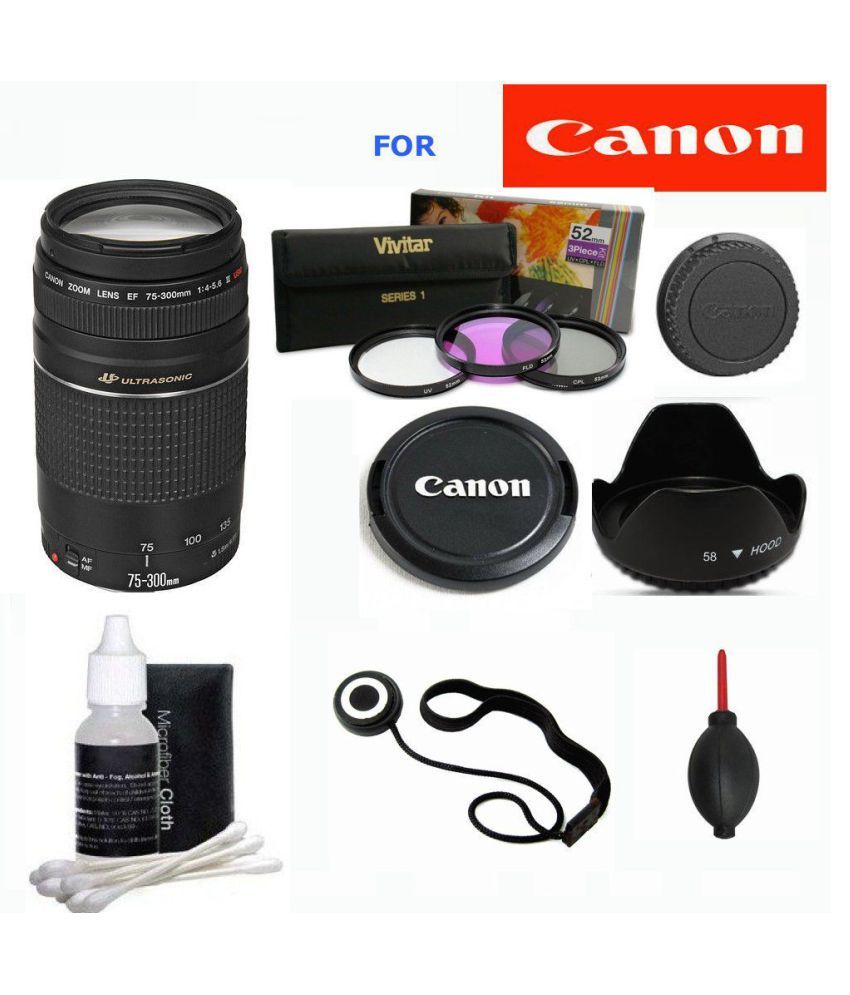 Canon Ef 75 300mm F 4 5 6 Iii Zoom Lens For Canon Eos 7d 60d Eos Rebel Sl1 T1i T2i T3 T3i T4i T5i Xs Xsi Xt Xti Digita Price In India Buy Canon Ef