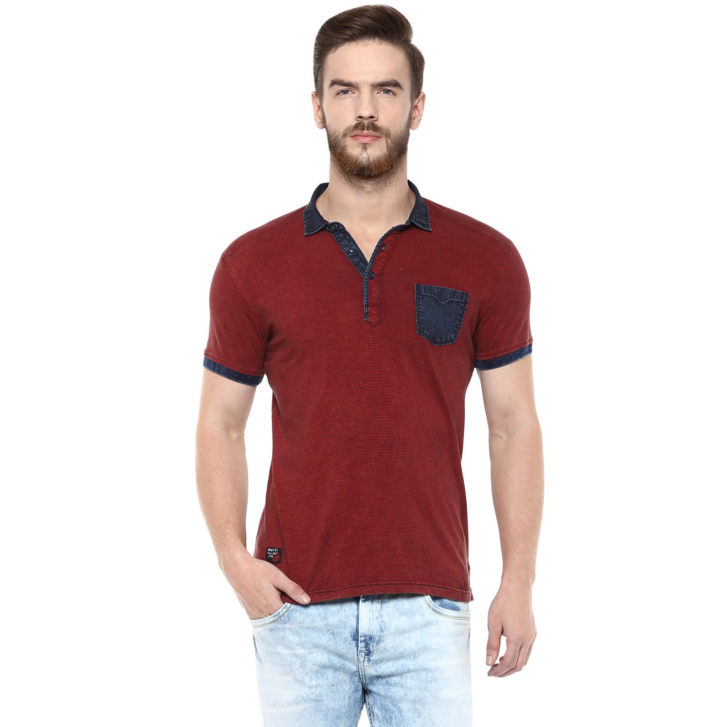 Download Mufti Maroon Regular Fit Polo T Shirt - Buy Mufti Maroon ...