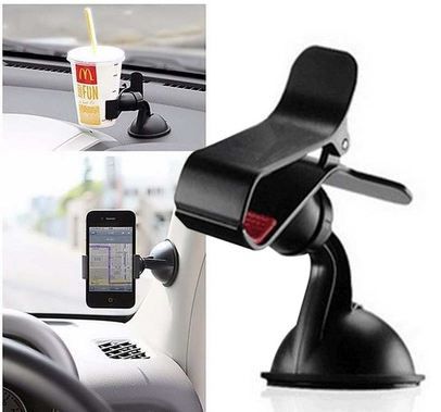 Car Mobile Holder for Dashboard and Windshield With 360 Rotation-Black