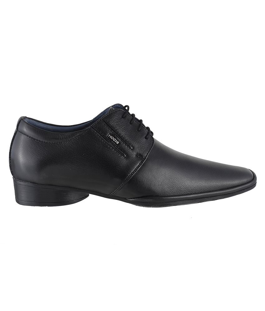 MOCHI Mochi Men Black Leather Flat Shoes Lifestyle BLACK Casual Shoes ...