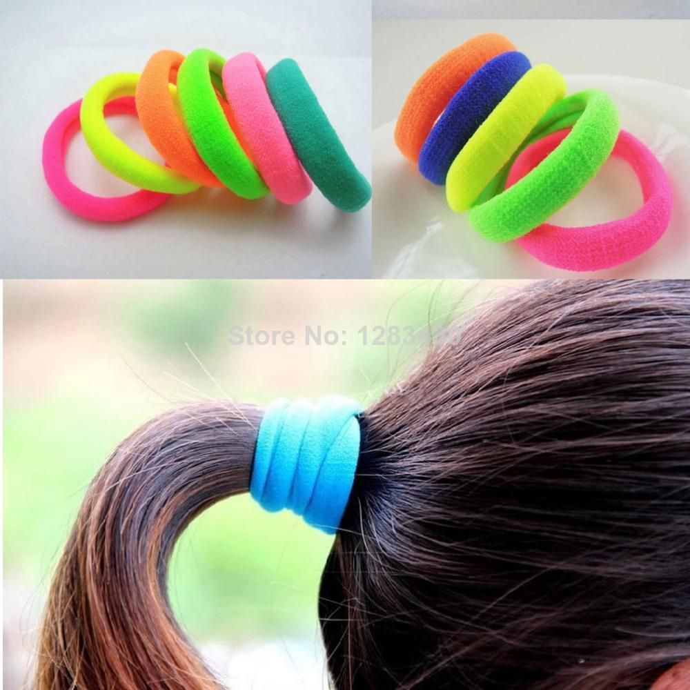 50 Pcs High Quality Multi Bright Colored Elastic Cotton