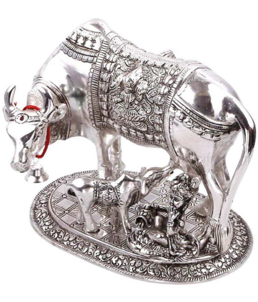     			Haridwar Astro  White Metal Kamdhenu Cow & Calf