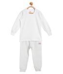 Vimal Jonney Boys Cotton Blend Thermal Top & bottom Set ( White )