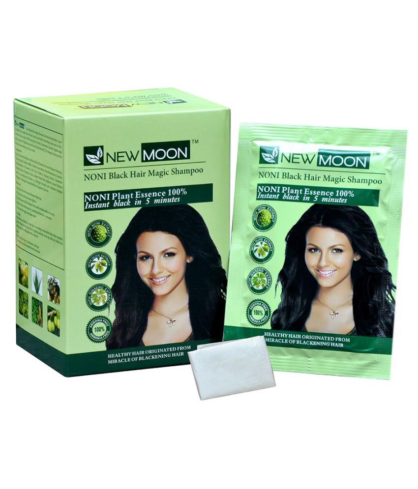 New Moon Hair Dye Shampoo Black For Men Permanent Hair Color Black