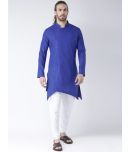 Deyann Blue Cotton Kurta Pyjama Set