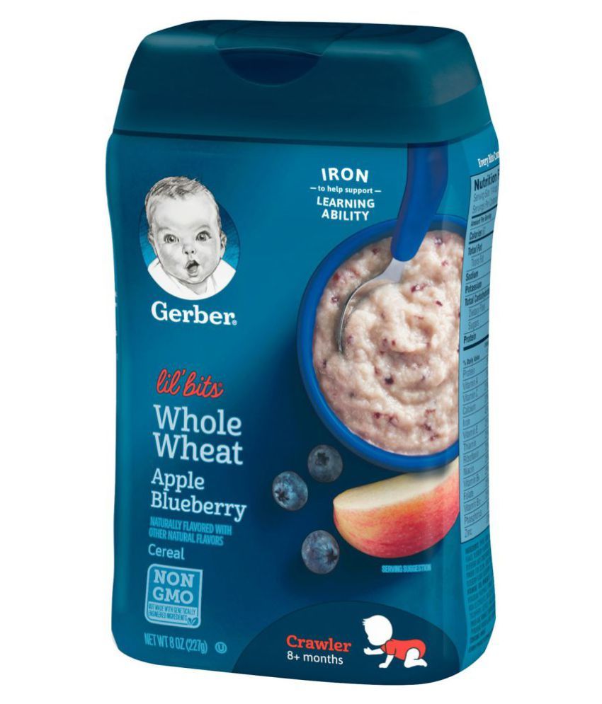 Gerber Baby Food Whole Wheat Apple , Blueberry Cereal 227g 8+Month